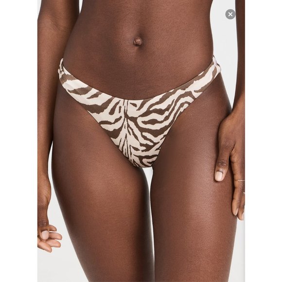 Good American Satin Better Zebra Bikini Bottoms NWT, Size 2 - Picture 3 of 7